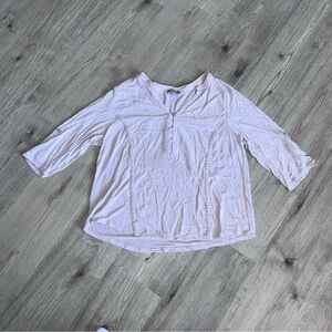Democracy blush with switching 2/3 length sleeve top - size large - worn once.